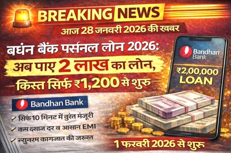 बंधन बैंक पर्सनल लोन 2026: ₹2 लाख का तुरंत लोन