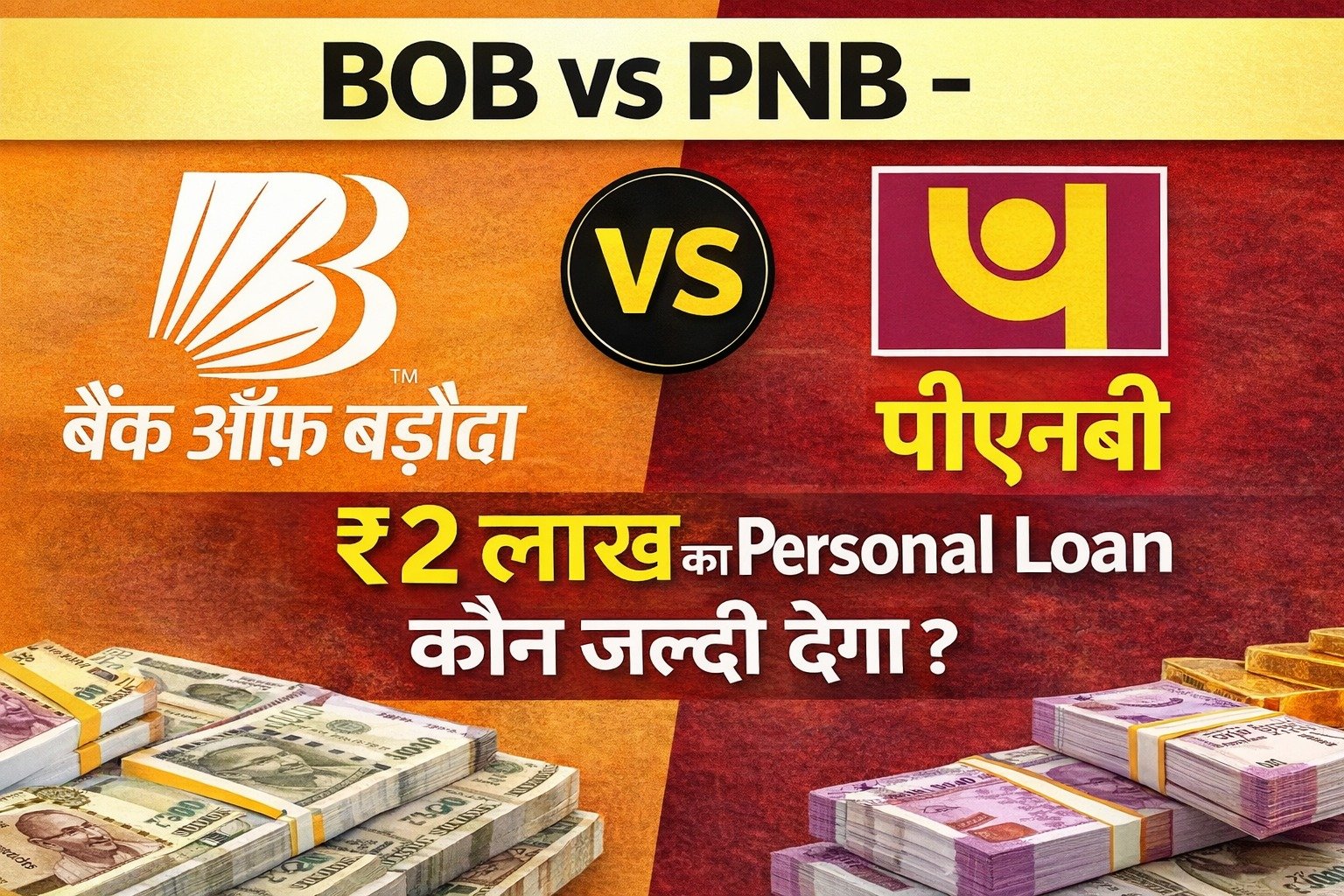 BOB vs PNB – कौन जल्दी देगा ₹2 लाख का Personal Loan? | instant approval