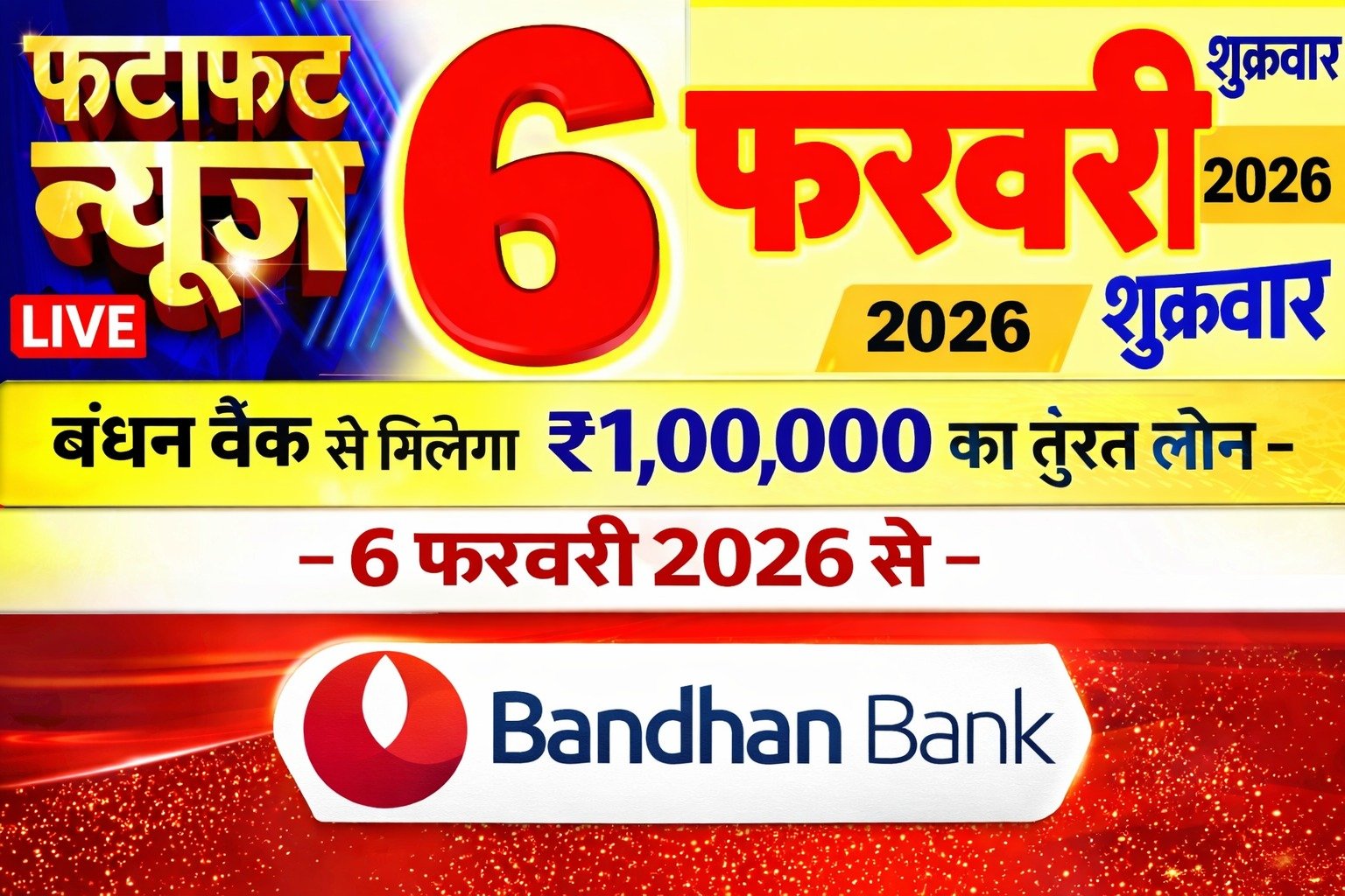 बंधन बैंक से मिलेगा ₹1,00,000 का तुरंत लोन मिनटों में Insta Approval